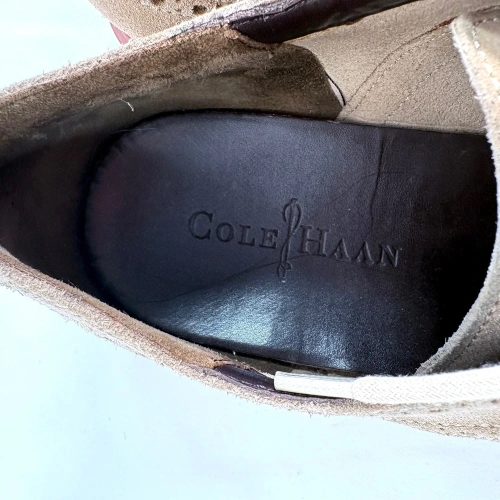 Cole‎ Haan LunarGrand Wingtip Oxford Tan Suede C10228 Mens 10.5 M